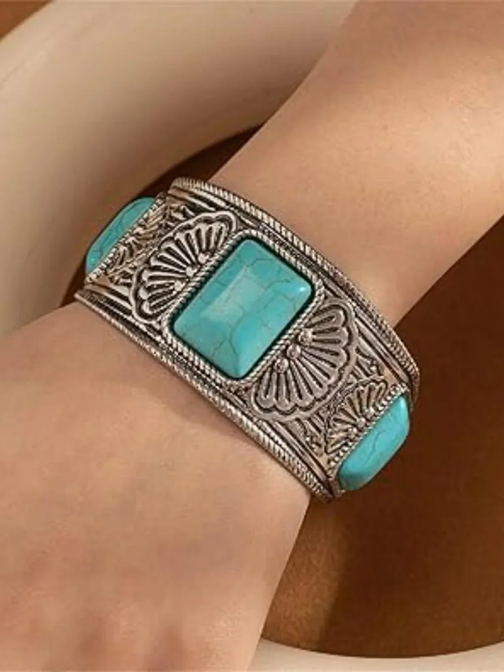 NEW Turquoise Cuff‎ Bracelet Handmade Boho South Western Country Cowgirl Bangle